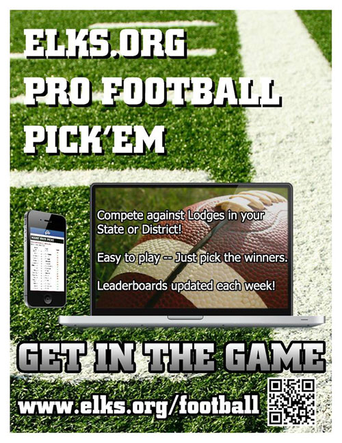 Go to the Grand Lodge Site! Pro Football Pick Em